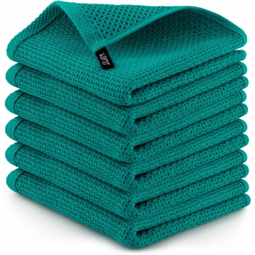 Zulay Kitchen Waffle Weave Kitchen Towels - 6 Pack 12 x 12 inch - (Teal), 6  - Ralphs