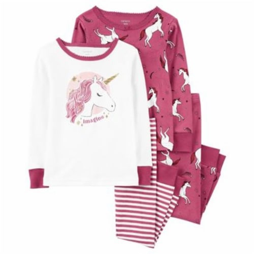 carter s Size 2T 4 Piece Prancing Unicorn 100 Snug Fit Cotton PJs in Pink 2t Fred Meyer