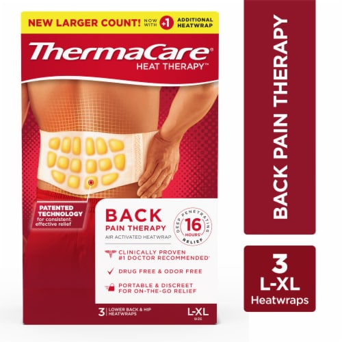 ThermaCare Lower Back & Hip Pain Relief Heat Wraps, Small/Medium