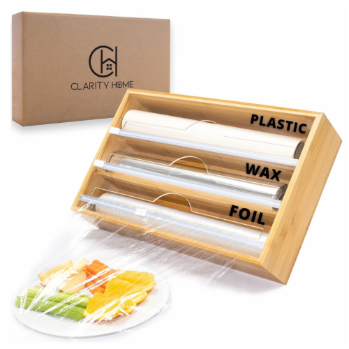CH Clarity Home Wooden Foil and Plastic Wrap Dispenser With
