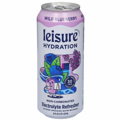 Leisure Project Wild Blueberry Nutrient Enhanced Water Can Perspective: front