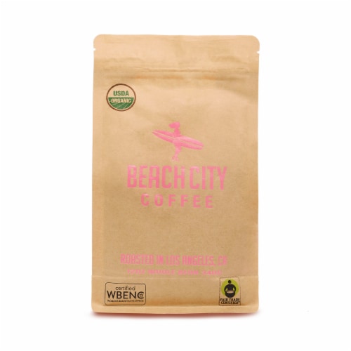 Fair Trade Organic Surfer Girl Blend Whole Bean Coffee Perspective: front