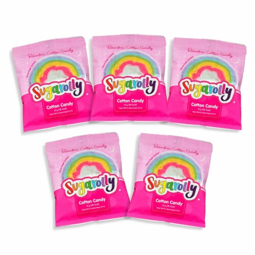 Sugarolly Rainbow Cotton Candy (Pack of 5) Perspective: front