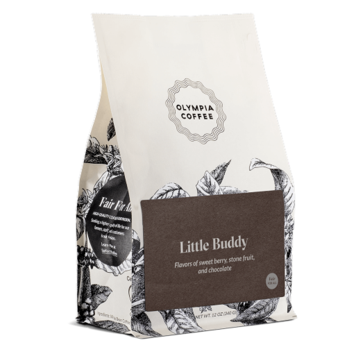 Olympia Coffee Little Buddy Light Roast Whole Bean Coffee Perspective: front