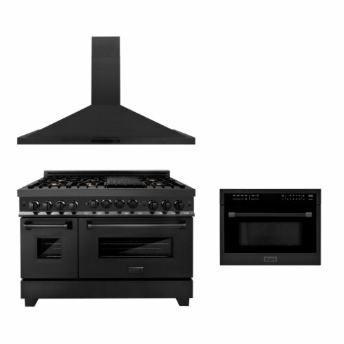ZLINE 48 Stainless Steel Gas Range, Convertible Vent Range Hood and 24 Microwave Oven, 1 Ralphs
