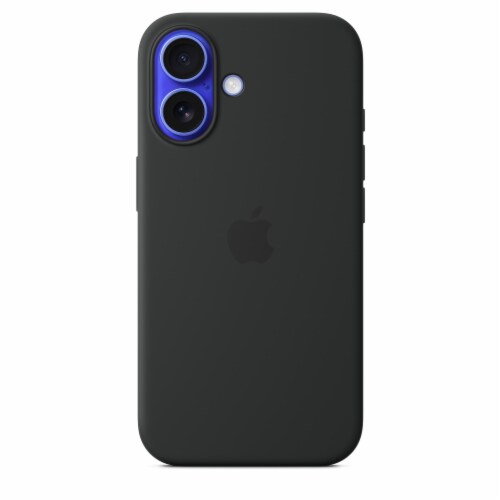 Apple iPhone 16 Silicone Case with MagSafe- Black Perspective: front