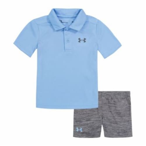 Under Armour 2 Piece Polo Shirt Short Set Blue Grey 18 Month Pick n Save