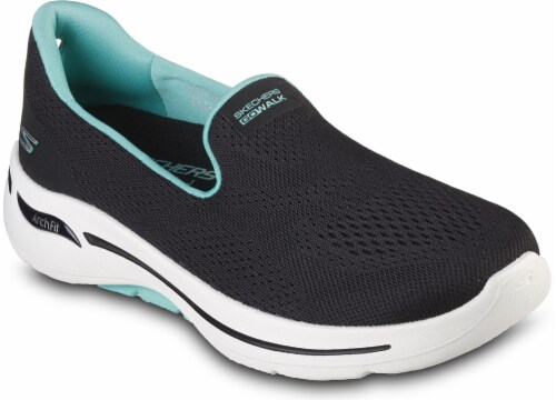 Skechers Go Walk ArchFit Shoes Black Turquoise 6 Kroger
