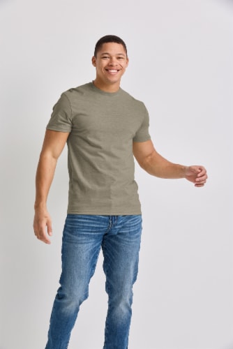 Hanes Men's Tri-Blend Short Sleeve Crew Neck Tee - Heather Gray, M ...