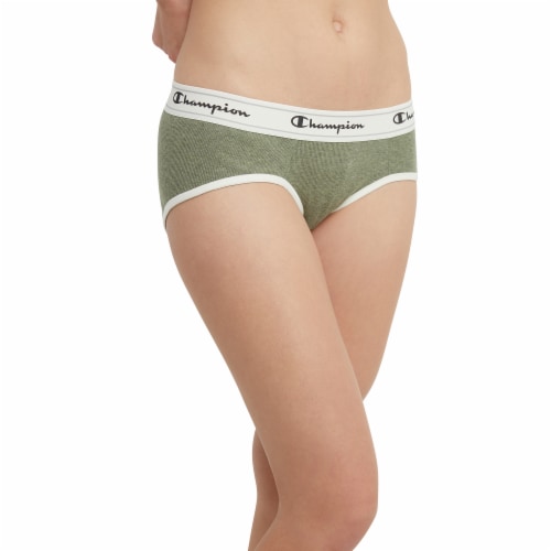 Champion Cotton Stretch Heritage Hipster Underwear - Olive Heather