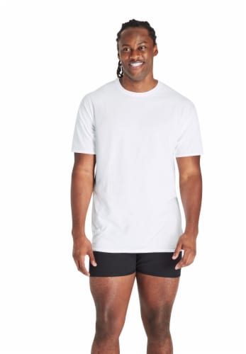 Hanes Ultimate Tall Man Cotton Crewneck T-Shirt - White, 4 pk