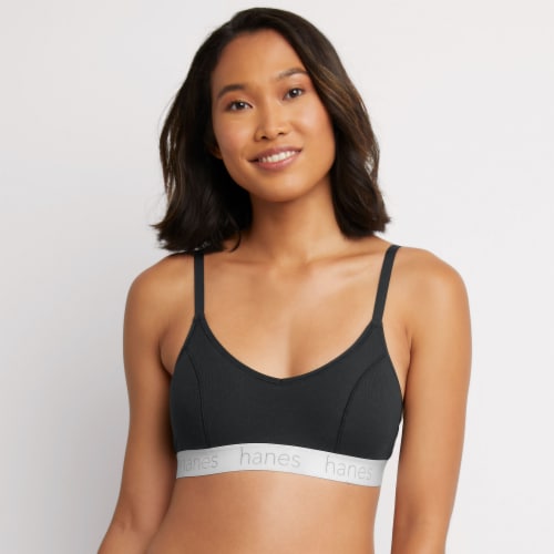 Hanes Originals Triangle Bralette - Black, M - Smith's Food and Drug