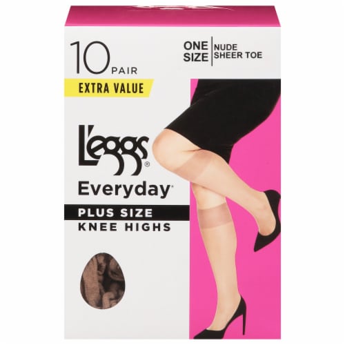 LEGGS EVERYDAY Plus Size Sheer Toe Knee High, 10 pk - City Market