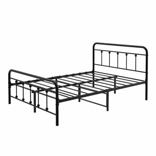 Amanda Full Black Platform Bed Frame with Headboard and Metal Bed Slats, 1 Fred Meyer