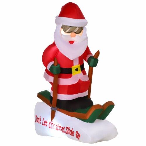 4ft LED Light Up Santa Claus Skiing Christmas Inflatable