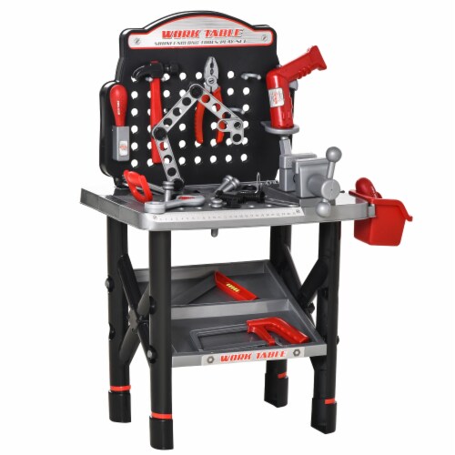 Kids Workbench Tool Workshop w Storage Box Electric Drill for 3 6