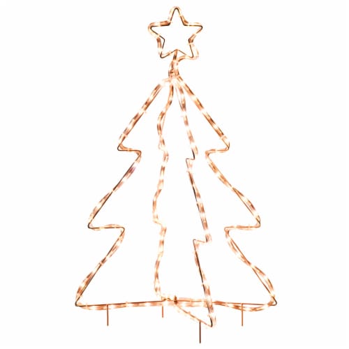 30  Holiday Pre-Lit Tree LED Rope Light Outdoor Yard Christmas Decoration, White Perspective: front