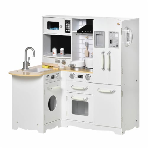 Large Play Kitchen Set W Full Set of Appliances Corner Kitchen Pretend Play Toy 1 Unit Foods Co