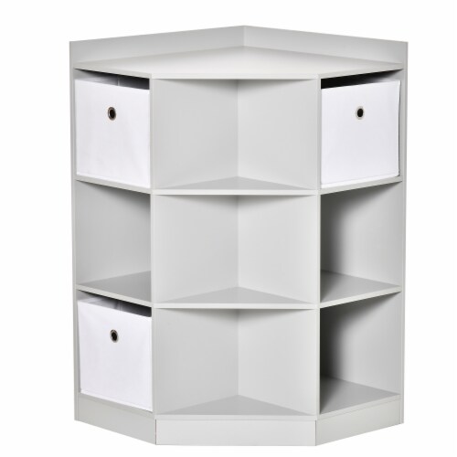 Space-Efficient Kids Storage Organizer for Small Bedrooms, Corner Shelf,  White, 1 Unit - Kroger