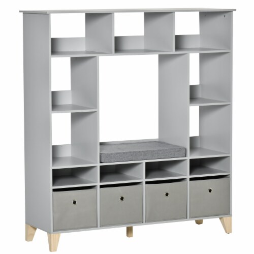 Kids Cube Storage Shelves with Bins and Large Storage for Kids Bedroom,  Grey, 1 Unit - Kroger