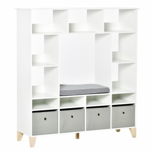 Kids Cube Storage Shelves with Bins and Large Storage for Kids Bedroom,  White, 1 Unit - Fry's Food Stores