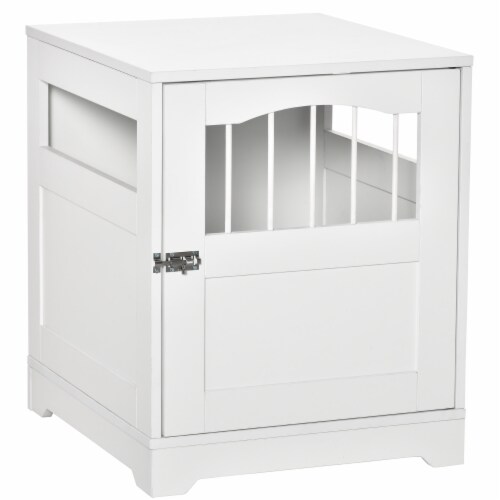Wooden & Wire Dog Crate with Surface, Stylish Pet Kennel,