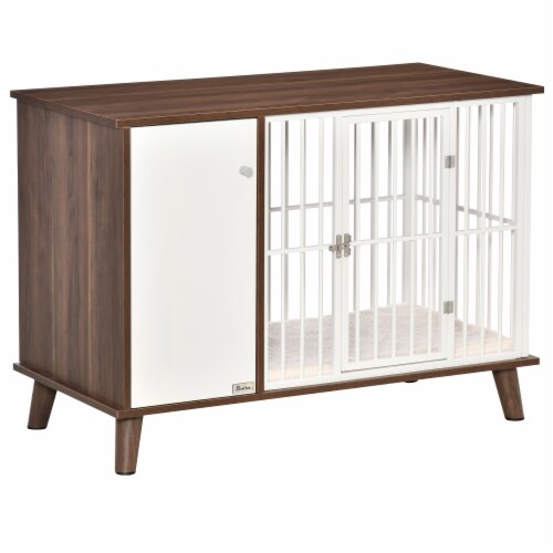 Wooden Dog Crate with Surface, Stylish Pet Kennel, Doors