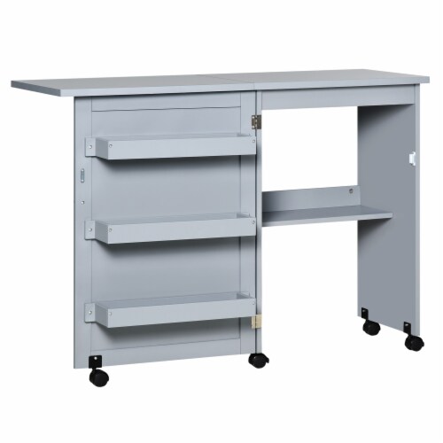 Rolling table with deals storage