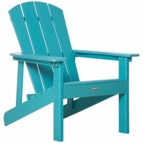 Outdoor Plastic Adirondack Chair Reclined Seat Patio Lounge Turquoise 1 Unit Fred Meyer