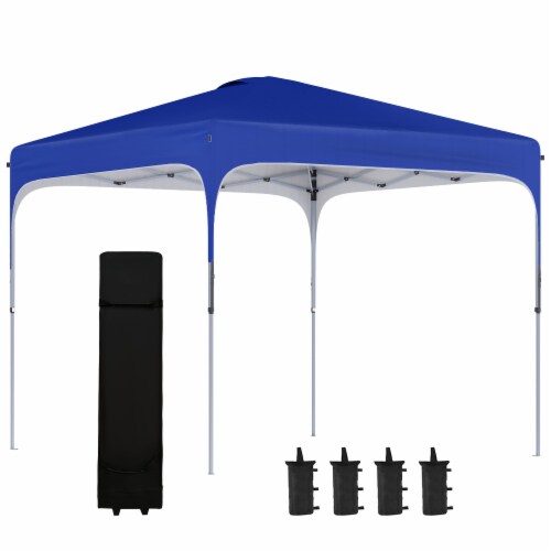 Pop Up Gazebo Foldable Canopy Tent with Wheeled Carry Bag & 4 Leg Weight Bags Perspective: front