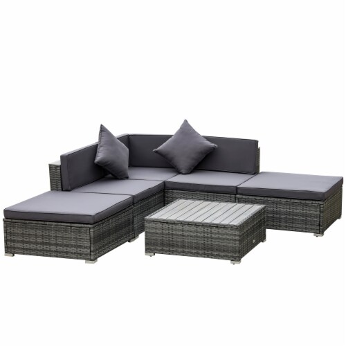 6 Piece Patio PE Rattan Sofa Set All Hnad Wicker Woven Garden Outdoor Furniture 1 Unit Foods Co