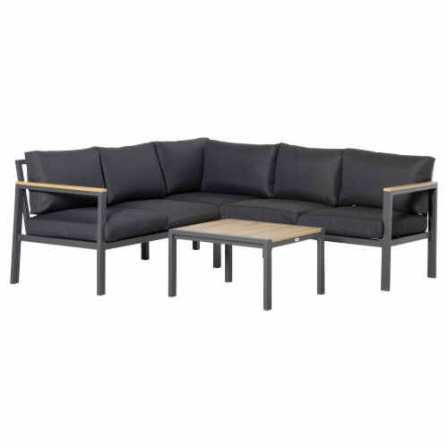 5 Seat, Sectional Sofa Set, Coffee Table, 2 Loveseat, 1 Corner, Patio Outdoor Perspective: front