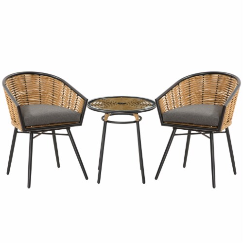 2 chair rattan bistro set discount
