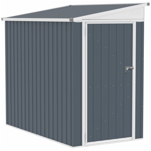 4' x 6' Steel Garden Storage Shed Metal Tool House with Lock and 2 Air Vents, 1 Unit - Foods Co. 4' x 6' Steel Garden Storage Shed Metal Tool House with Lock and 2 Air Vents, 1 Unit - Foods Co.