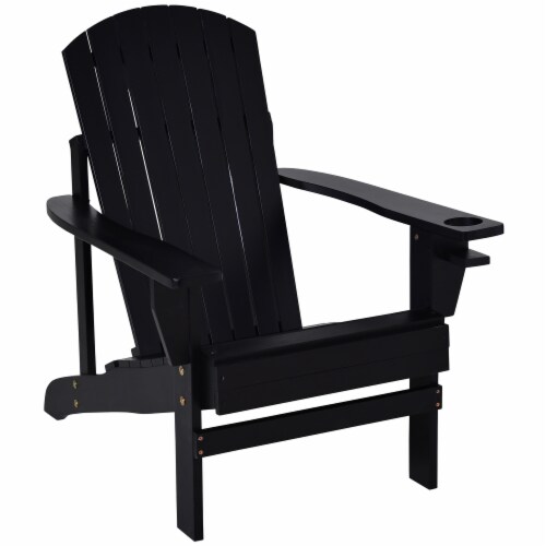 Fir Wood Adirondack Chair, Wooden Outdoor & Patio Seating for Fire Pit, Black, 1 Unit Fred Meyer