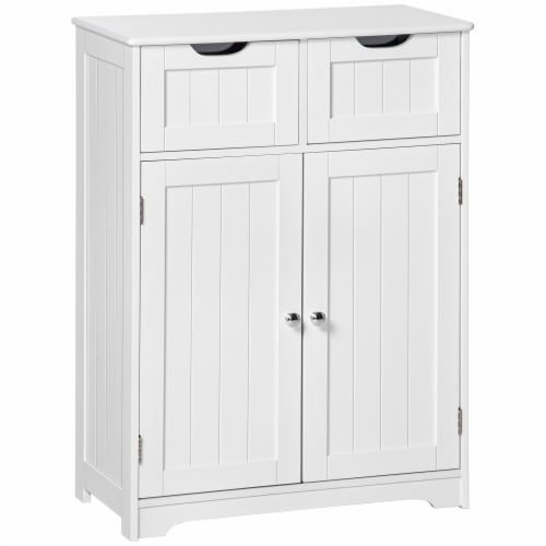 Freestanding Bathroom Storage Cabinet with 2 Drawers & Adjustable Shelf,  White, 1 Unit - Kroger