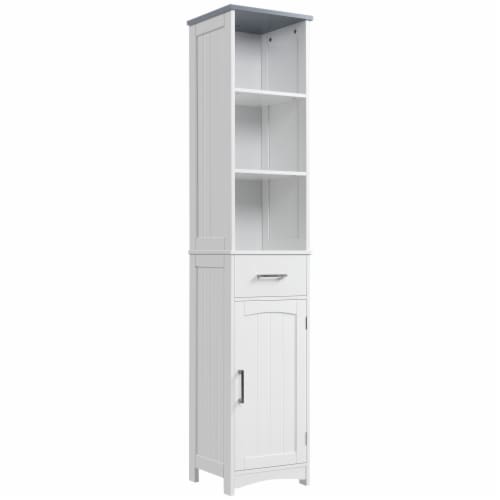 Tall Bathroom Storage Cabinet, Freestanding Linen Tower Slim Organizer,  White, 1 Unit - Kroger