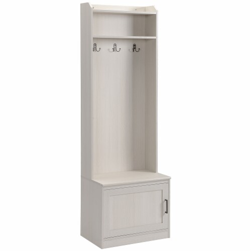 White coat rack with bench sale