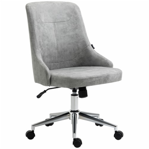 Microfiber Mid-Back Home Office Chair with Adjustable Height, Grey Perspective: front