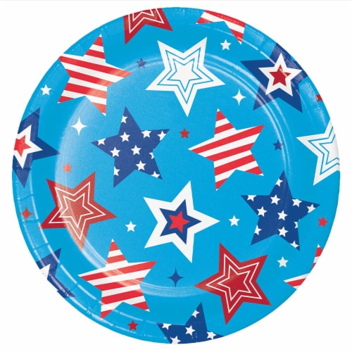 Creative Converting Patriotic Proud 7-Inch Paper Plates Perspective: front
