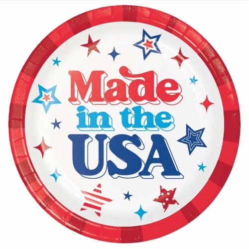 Creative Converting Patriotic Proud 9-Inch Paper Plates Perspective: front