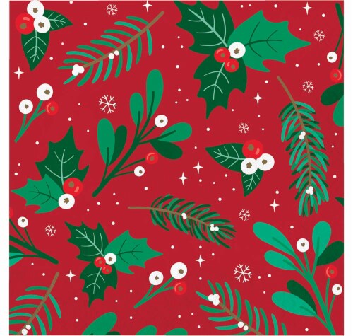 Party Creations Holiday Greenery Lunch Napkins Perspective: front