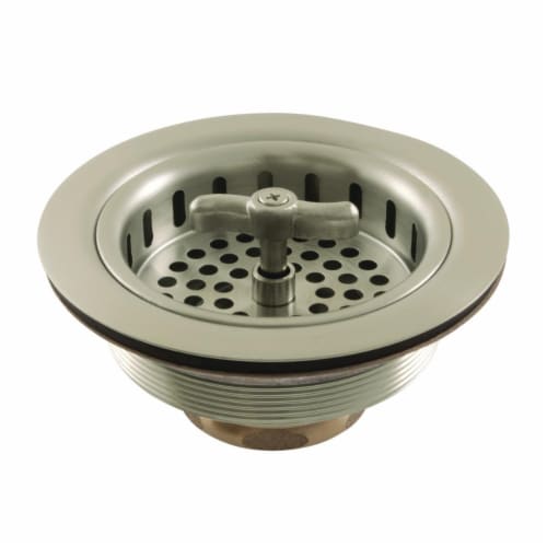 Kingston Brass K212BN Tacoma Spin & Seal Sink Basket Strainer, Brushed Nickel Perspective: front