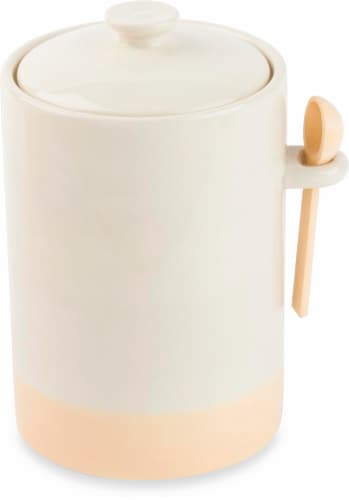 Core Home Large Ceramic Canister with Spoon Perspective: front