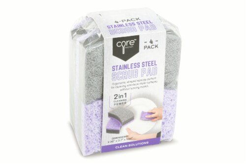 Core Kitchen 4 Pack Stainless Steel Scrub Pad Perspective: front