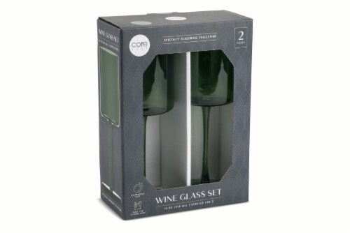 Core Home Wine Glass Set - Green Perspective: front