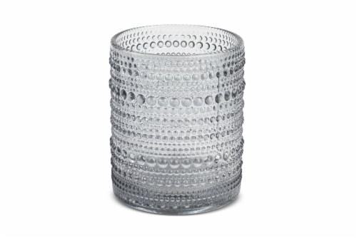 Core Home Old Fashioned Bubble Drinking Glass - Gray Perspective: front
