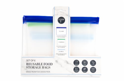 Reusable Quart Freezer Bags - 6 Pack