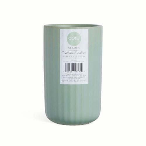 Core Home™ Ceramic Toothbrush Holder - Green Perspective: front