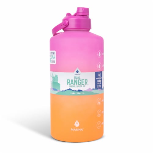 Manna Dual Lid Bottle - Pink Ombre Perspective: front